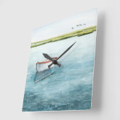 Anchored Bay I Quadratische Wanduhr (Winkel)