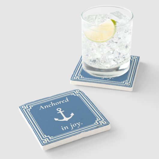 Anchored in Joy  Steinuntersetzer (Seitenansicht)