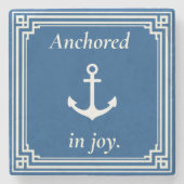 Anchored in Joy  Steinuntersetzer (Vorderseite)