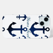 Anchors Ahoy Nautical Case-Mate iPhone Hülle (Rückseite (Horizontal))