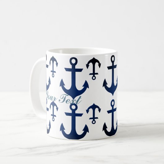 Anchors Ahoy Nautical Kaffeetasse (Vorderseite Links)