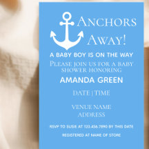 Anchors Away Baby Boy Nautical Blue Baby Dusche
