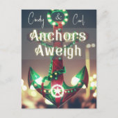 Anchors Away Christmas Cruise Postkarte (Vorderseite)