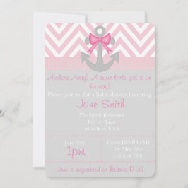 Anchors Away Girl Baby Dusche Einladung