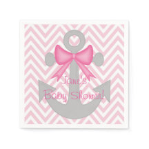 Anchors Away Girl Baby Dusche Napkins