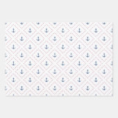 Anchors Away Nautical 3 Piece Set Red White Blue Geschenkpapier Set (Vorderseite 3)