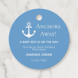 Anchors Away Nautical Blue Geschenkanhänger