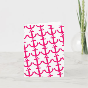 "Anchors Away" Pink Notecard Karte