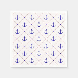 Anchors Away Red White Blue Serviette