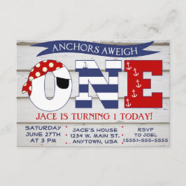 Anchors Aweigen Einladung zum 1. Geburtstag