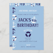 Anchors Aweigen Einladung zum Geburtstag (Vorne/Hinten)