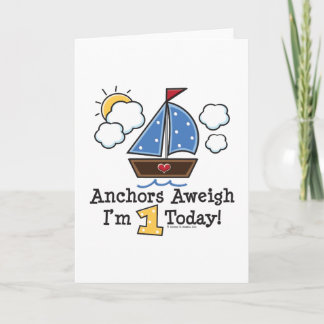 Anchors Aweigh Sailboat Einladung zum 1. Geburtsta