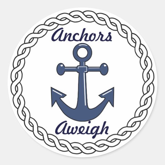 Anchors Aweigh Umschlag Aufklebers Runder Aufkleber (Vorderseite)
