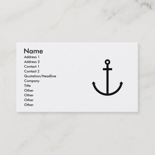 Anchors Aweigh Visitenkarte (Vorderseite)