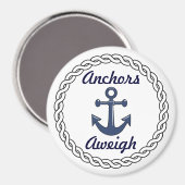 Anchors Aweigh White Magnet (Vorderseite/Rückseite)