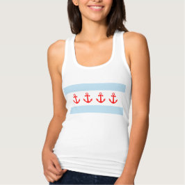Anchors für die niedliche Flagge Chicagos Tank Top