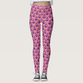 Anchors Nautical Beach Pattern | Blauer Lachs Rosa Leggings (Vorderseite)