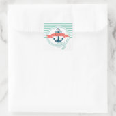 Anchors Nautical Quadratischer Aufkleber (Tasche)