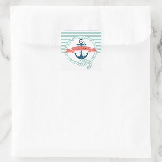 Anchors Nautical Quadratischer Aufkleber (Tasche)