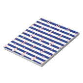 Anchors on Stripes Nautical Decor Notizblock (Rotiert)