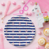 Anchors on Stripes Nautical Decor Pappteller (Party)