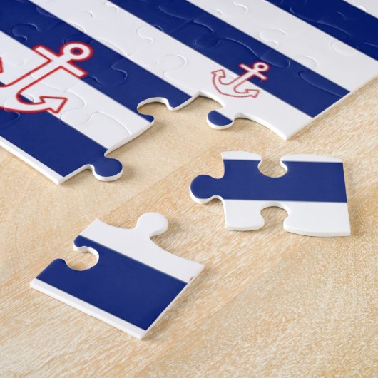 Anchors on Stripes Nautical Decor Puzzle (Seite)