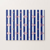 Anchors on Stripes Nautical Decor Puzzle (Horizontal)
