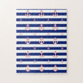 Anchors on Stripes Nautical Decor Puzzle (Vertikal)