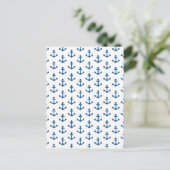 Anchors Pattern Nautical Royal Blue White Sailor Postkarte (Stehend Vorderseite)