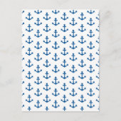 Anchors Pattern Nautical Royal Blue White Sailor Postkarte (Vorderseite)