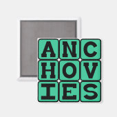 Anchovis, Pizza Topping Magnet (Vorderseite/Rückseite)