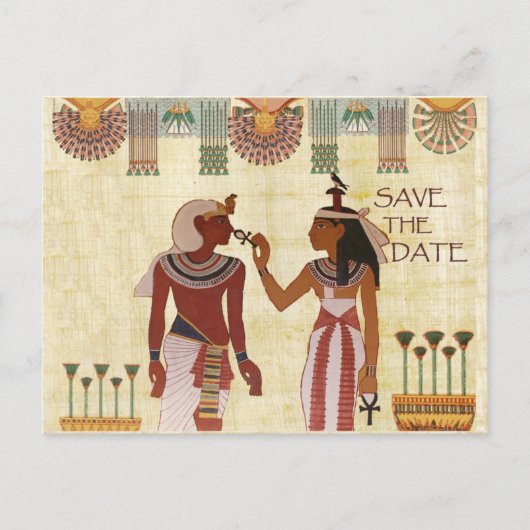 Ancient Ägypten Save the Date Postcard afrikanisch Ankündigungspostkarte (Vorderseite)