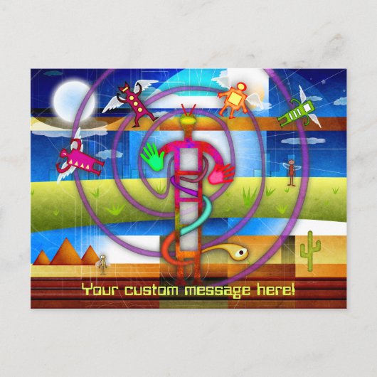 Ancient Alien Astronaut Angel Postkarte (Vorderseite)