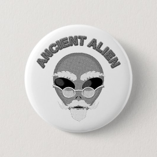 Ancient Alien Head Newsprint Button (Vorderseite)