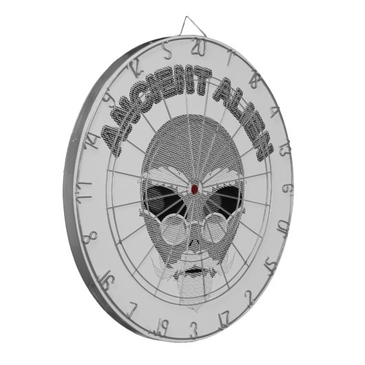 Ancient Alien Head Newsprint Dartscheibe (Vorderseite Links)