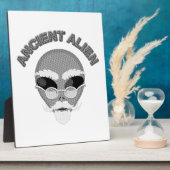 Ancient Alien Head Newsprint Fotoplatte (Seite)