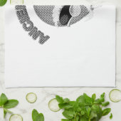 Ancient Alien Head Newsprint Geschirrtuch (Gefaltet)