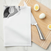 Ancient Alien Head Newsprint Geschirrtuch (Viertel Falte)