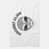 Ancient Alien Head Newsprint Geschirrtuch (Vertikal)