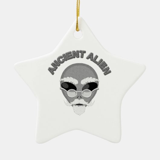Ancient Alien Head Newsprint Keramik Ornament (Vorne)