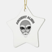 Ancient Alien Head Newsprint Keramik Ornament (Links)
