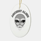 Ancient Alien Head Newsprint Keramik Ornament (Links)
