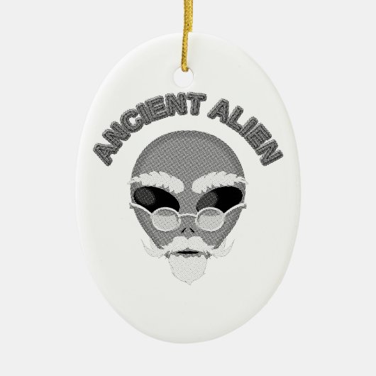 Ancient Alien Head Newsprint Keramik Ornament (Vorne)