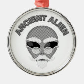 Ancient Alien Head Newsprint Ornament Aus Metall (Vorne)