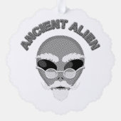 Ancient Alien Head Newsprint Ornament Karte (Rückseite)