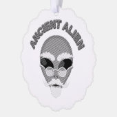 Ancient Alien Head Newsprint Ornament Karte (Links)