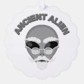 Ancient Alien Head Newsprint Ornament Karte (Vorderseite)