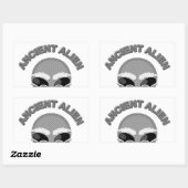 Ancient Alien Head Newsprint Rechteckiger Aufkleber (Blatt)