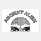 Ancient Alien Head Newsprint Rechteckiger Aufkleber (Vorderseite)