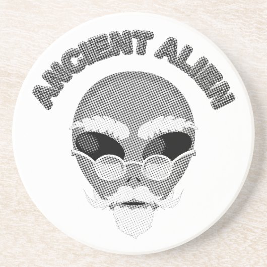 Ancient Alien Head Newsprint Untersetzer (Vorne)